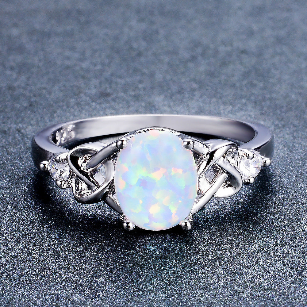 Opal Essence Ring in Sterling Silver | Pure Opal Gemstone Silver Ring | October Birthstone Gift for Her