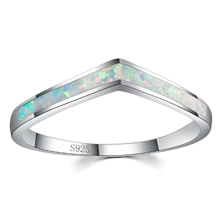 Mystic Ocean Blue Opal Fire Ring in 925 Sterling Silver | Blue Fire Opal Ring | October Birthstone Gift for Her