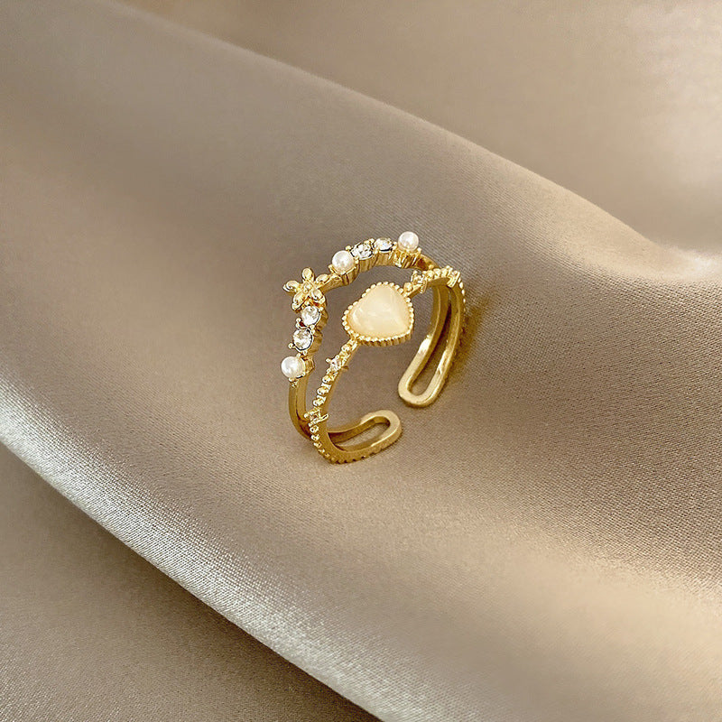 Niche Design Opal Ring | Unique Designer Opal Gemstone Ring | October Birthstone Gift for Her