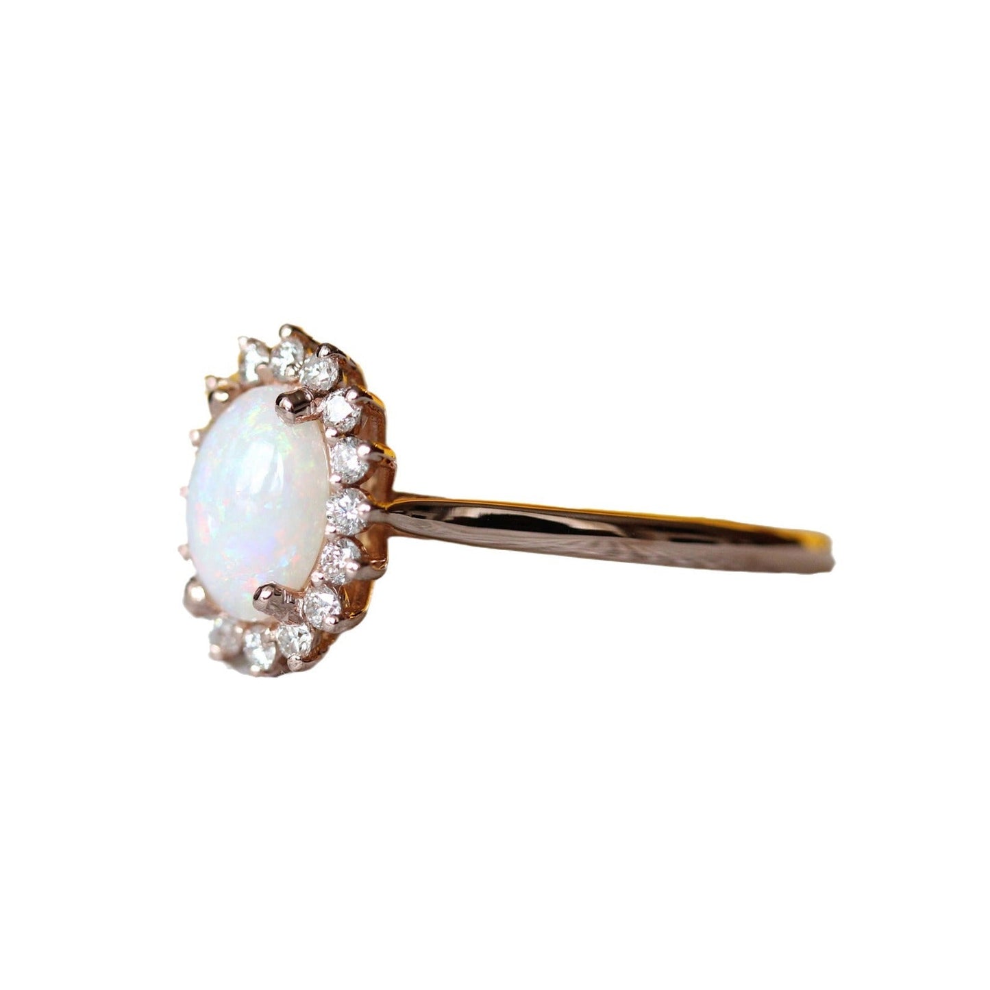 Stunning Opal Halo Ring with Sparkling Gemstone Accents in Sterling Silver | October Birthstone Gift for Her