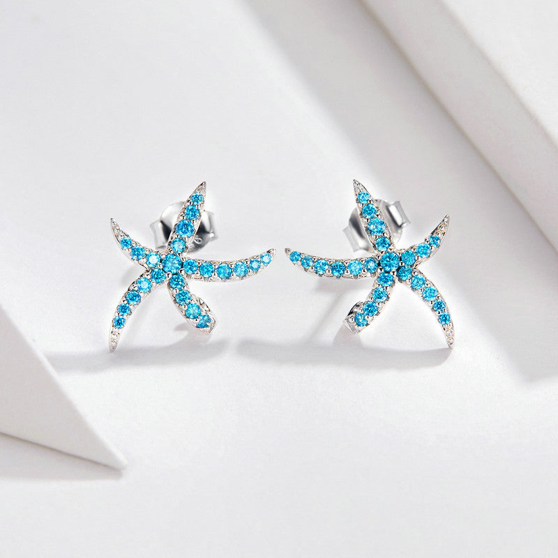 Starfish Stud Earrings 925 Sterling Silver