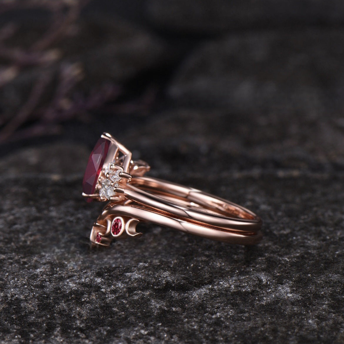 Butterfly Ruby Ring | Vintage Red Gemstone Ring | July Birthstone Gift for Her