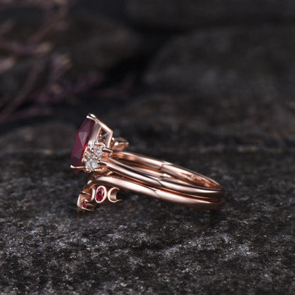 Butterfly Ruby Ring | Vintage Red Gemstone Ring | July Birthstone Gift for Her
