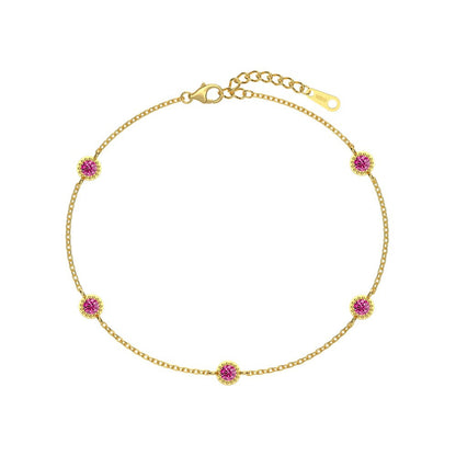Dainty Opal Station Bracelet in 925 Sterling Silver & Gold plated