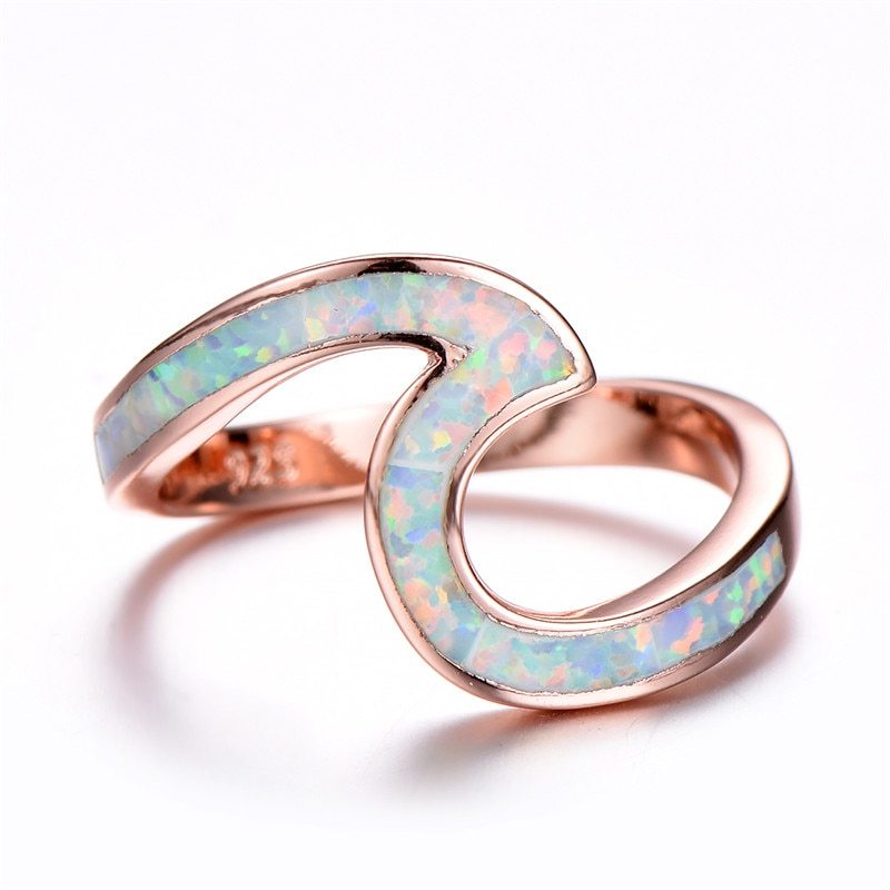Rose Gold Exquisite Opal Ring | Elegant Rose Gold Opal Gemstone Ring | October Birthstone Gift for Her