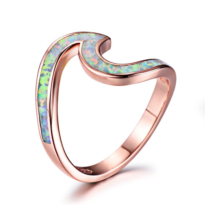 Rose Gold Exquisite Opal Ring | Elegant Rose Gold Opal Gemstone Ring | October Birthstone Gift for Her