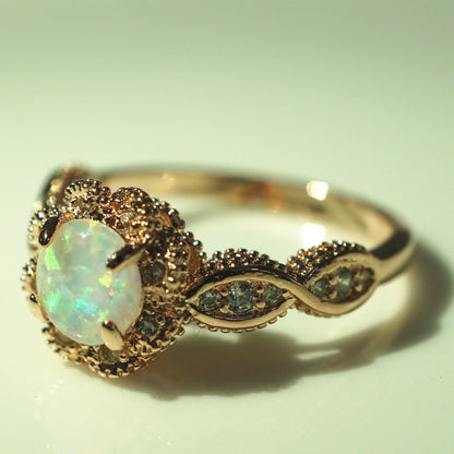 Multi Fire Opal Ring in Sterling Silver | Vibrant Multicolor Opal Statement Ring | October Birthstone Gift for Her