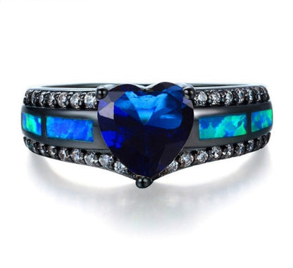 Mystic Heart Opal Gemstone Ring in Sterling Silver | Romantic Heart Opal Ring | October Birthstone Gift for Her