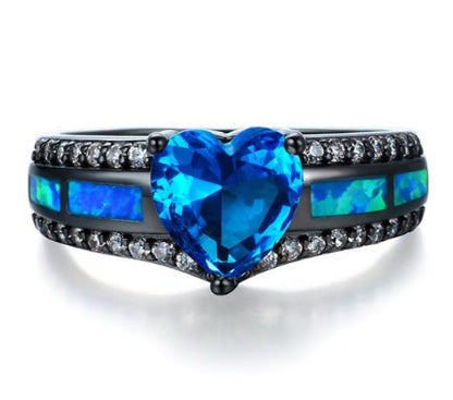 Mystic Heart Opal Gemstone Ring in Sterling Silver | Romantic Heart Opal Ring | October Birthstone Gift for Her