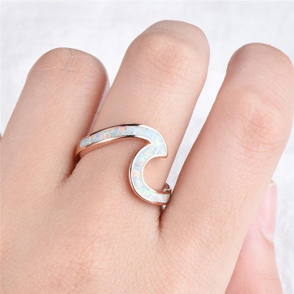Rose Gold Exquisite Opal Ring | Elegant Rose Gold Opal Gemstone Ring | October Birthstone Gift for Her