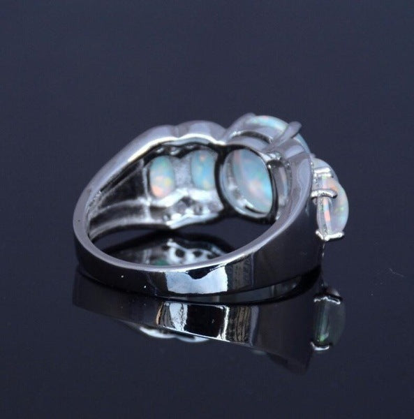 Gold Multi Fire Opal Ring | Vibrant Multicolor Fire Opal Gold Ring | October Birthstone Gift for Her