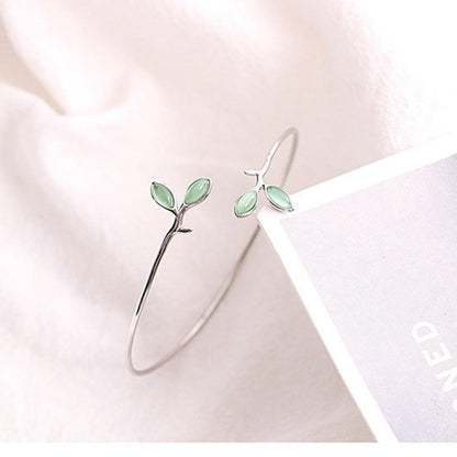 925 Sterling Silver Opal Cuff Bracelet