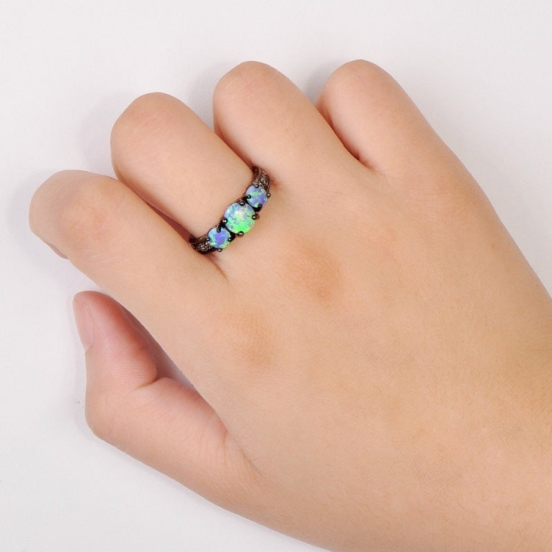 Black Gold Opal Ring | Bold Black Gold Opal Gemstone Ring | October Birthstone Gift for Her