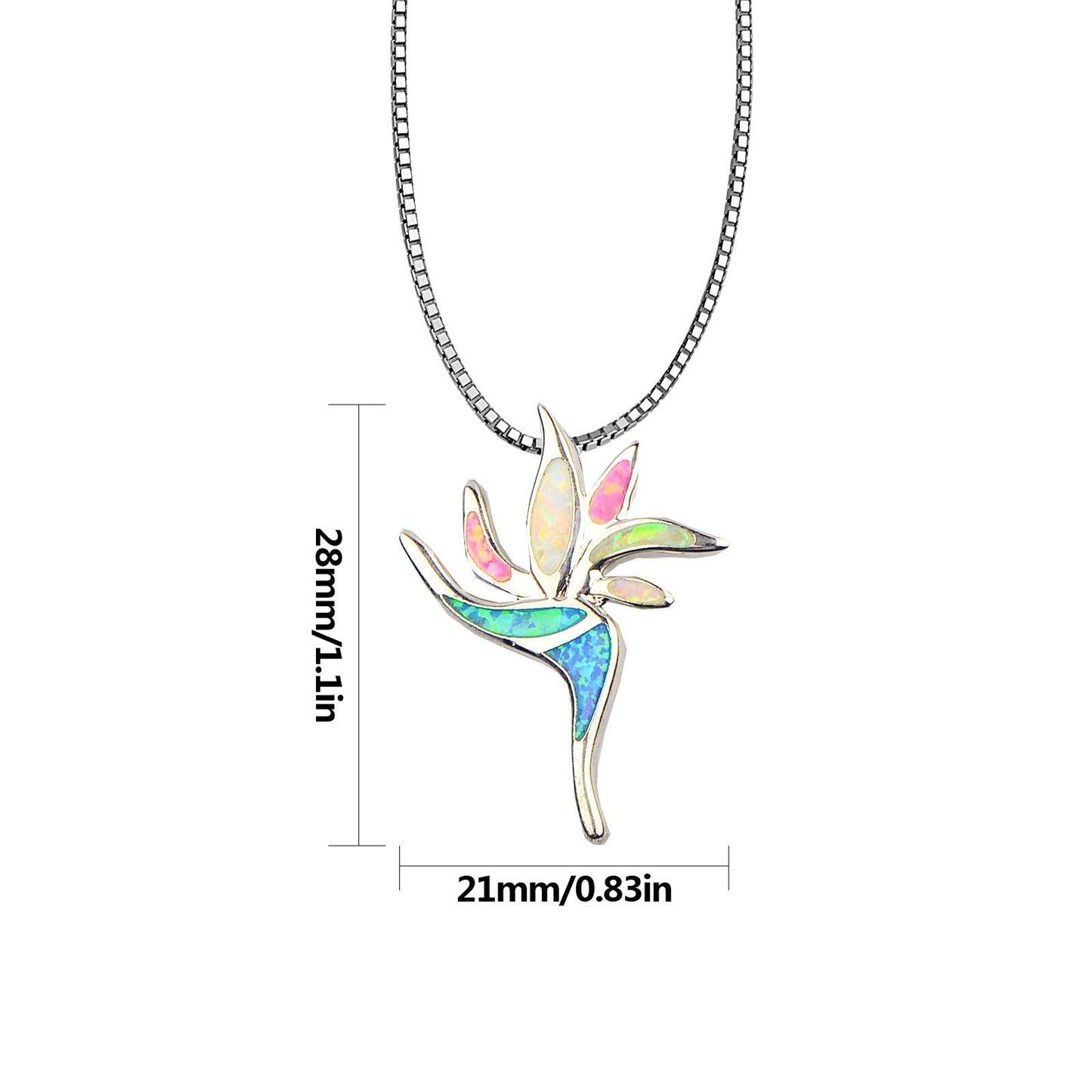 Peace Flower Opal Necklace Pendant, Sterling Silver Nature Inspired Pendant, Gift for Her Mom Wife