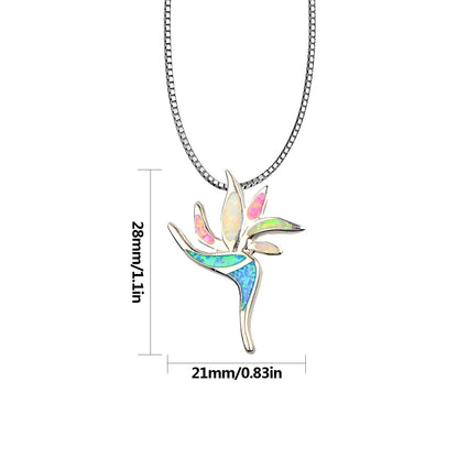 Peace Flower Opal Necklace Pendant, Sterling Silver Nature Inspired Pendant, Gift for Her Mom Wife