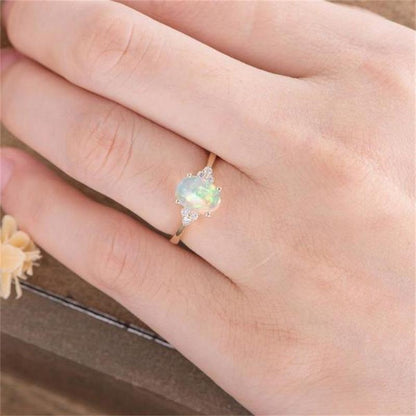 Inlaid Multi Fire Opal Ring in Sterling Silver | Colorful Fire Opal Statement Ring | October Birthstone Gift for Her