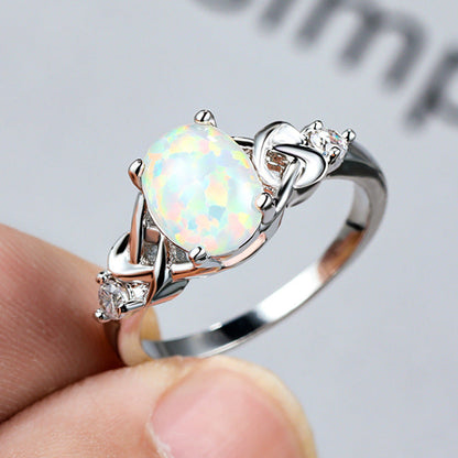 Opal Essence Ring in Sterling Silver | Pure Opal Gemstone Silver Ring | October Birthstone Gift for Her