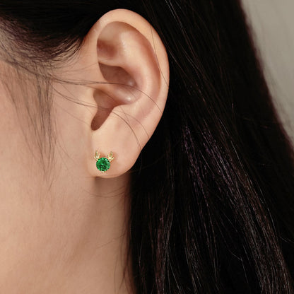 925 Sterling Silver Elk Antler Stud Earrings