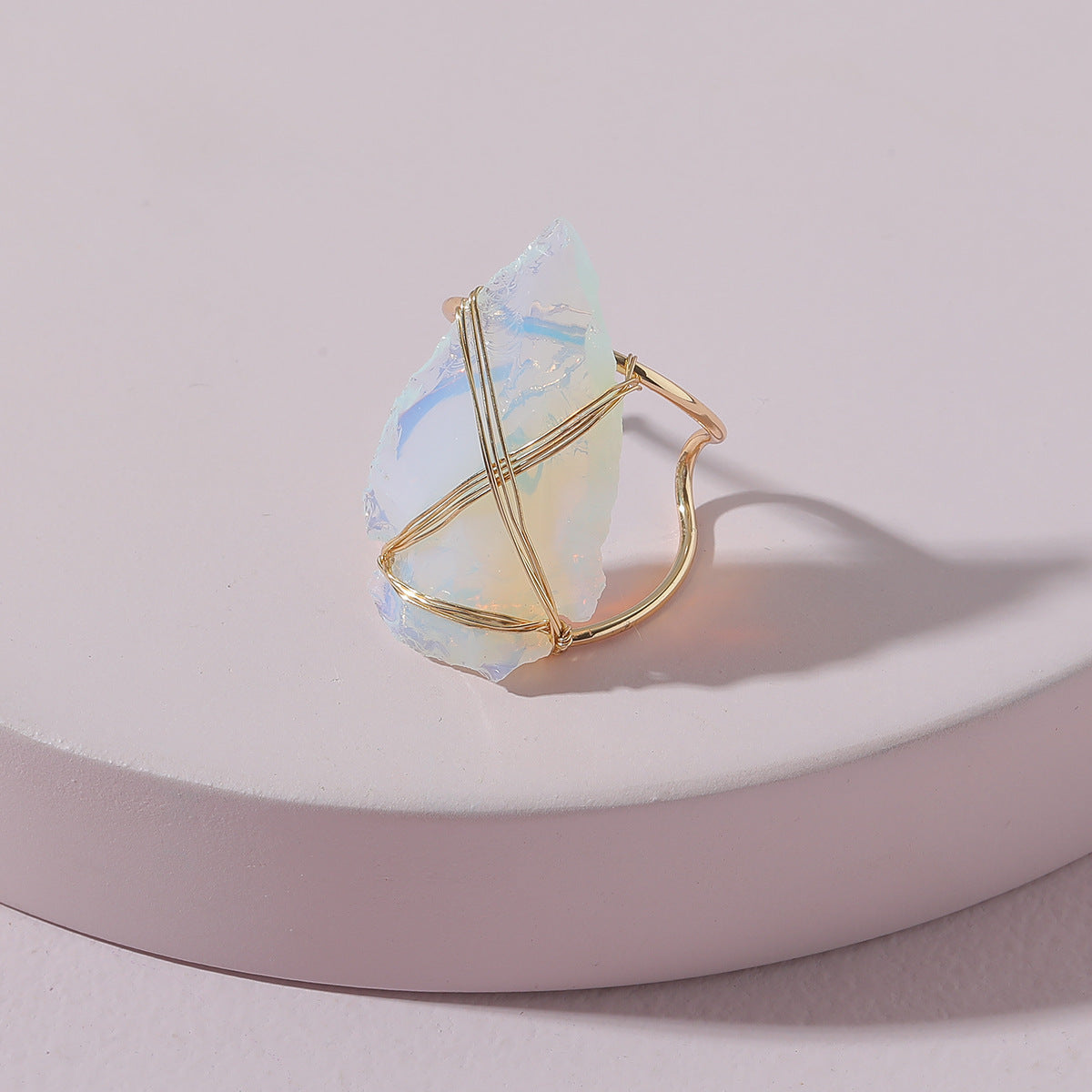Arrow Shape Opal Ring | Directional Arrow Opal Gemstone Ring | October Birthstone Gift for Her
