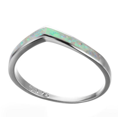 Mystic Ocean Blue Opal Fire Ring in 925 Sterling Silver | Blue Fire Opal Ring | October Birthstone Gift for Her