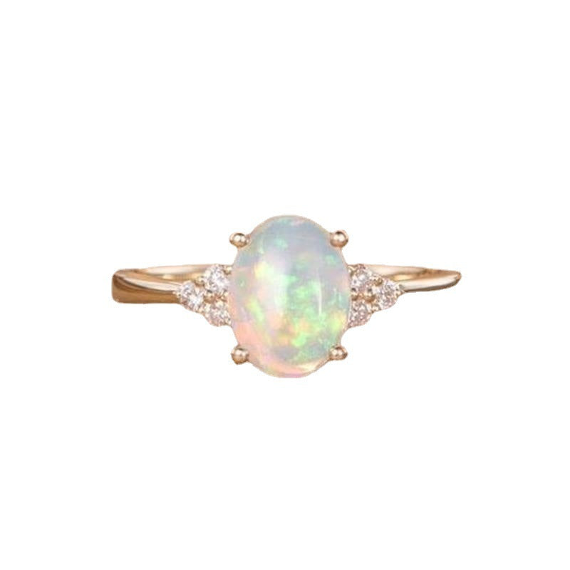 Inlaid Multi Fire Opal Ring in Sterling Silver | Colorful Fire Opal Statement Ring | October Birthstone Gift for Her