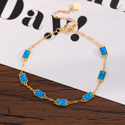 Small Sugar Cube Opal Bracelet