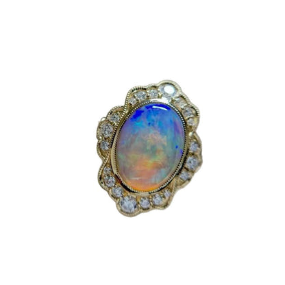 Gold Multi Fire Opal Ring | Vibrant Multicolor Fire Opal Gold Ring | October Birthstone Gift for Her