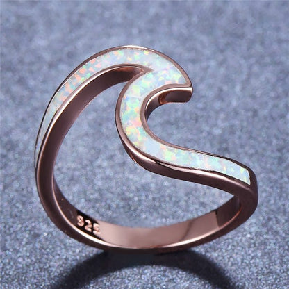 Rose Gold Exquisite Opal Ring | Elegant Rose Gold Opal Gemstone Ring | October Birthstone Gift for Her