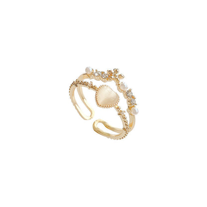 Niche Design Opal Ring | Unique Designer Opal Gemstone Ring | October Birthstone Gift for Her