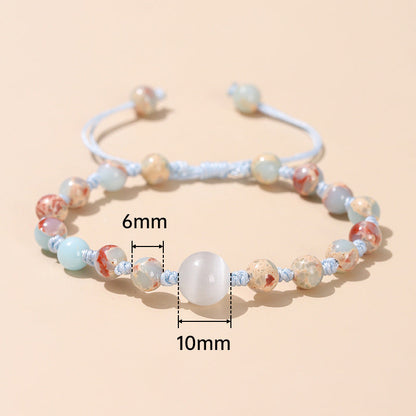 Light Blue Snakeskin Stone Opal Woven Bracelet
