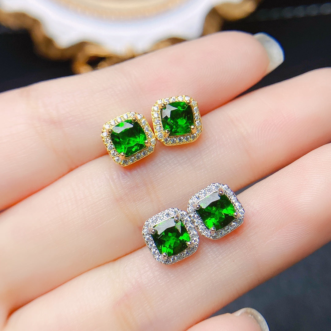 Natural Stud Earrings in S925 Sterling Silver