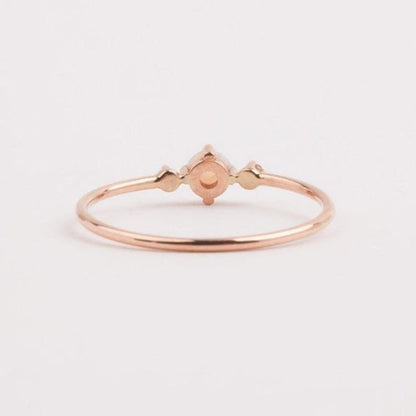 Minimal Opal Solitaire Ring in Sterling Silver | Dainty Opal Ring | October Birthstone Gift for Her