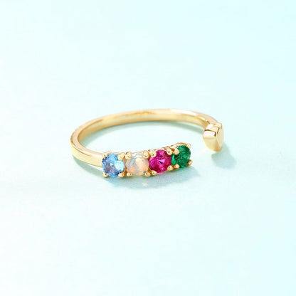 Natural Opal Stone Ring in 9K Gold | Genuine Opal Gemstone Gold Ring | October Birthstone Luxury Gift for Her