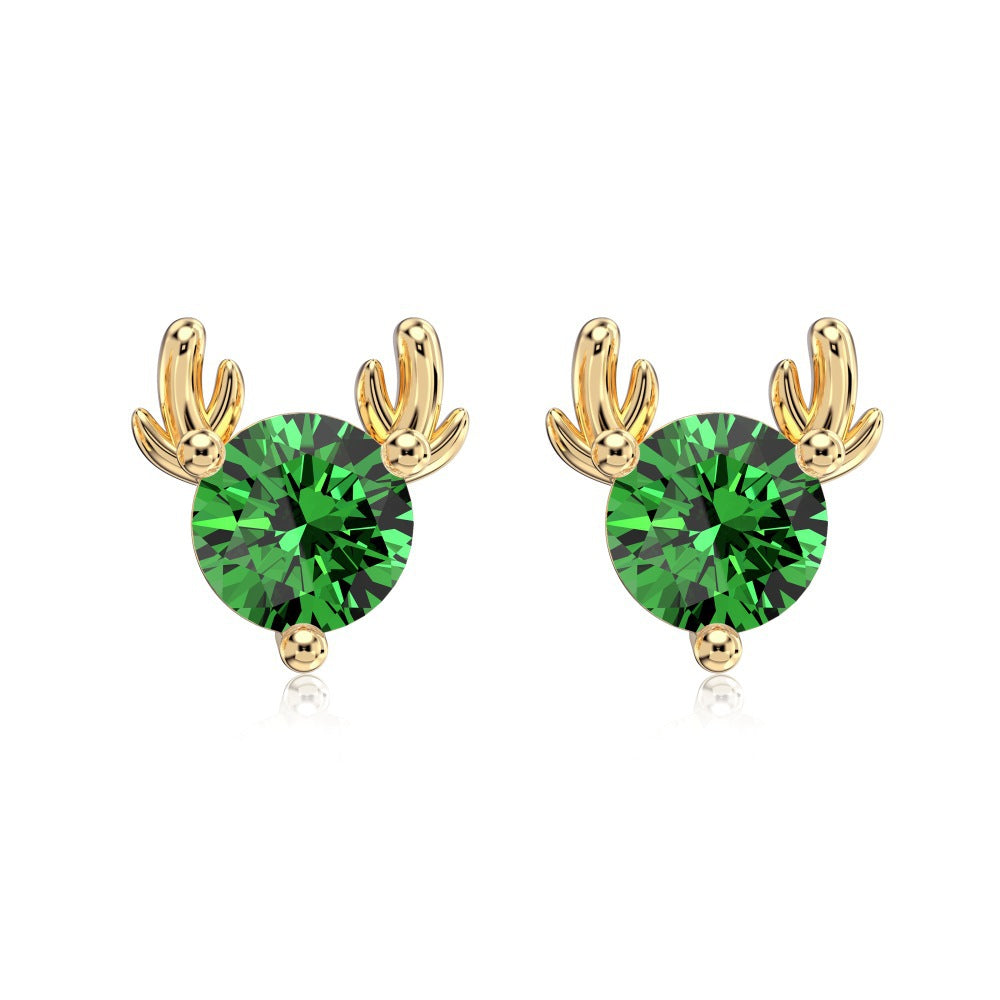 925 Sterling Silver Elk Antler Stud Earrings