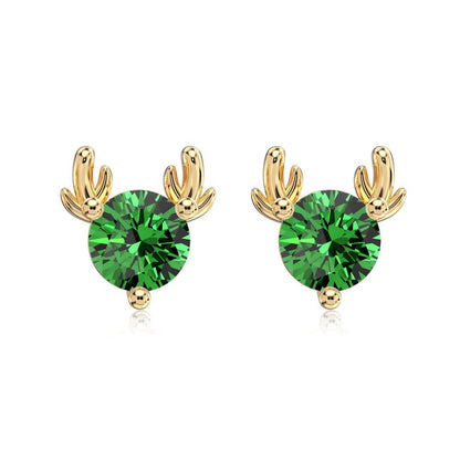 925 Sterling Silver Elk Antler Stud Earrings