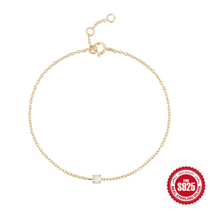 Opal Sterling Silver Bracelet