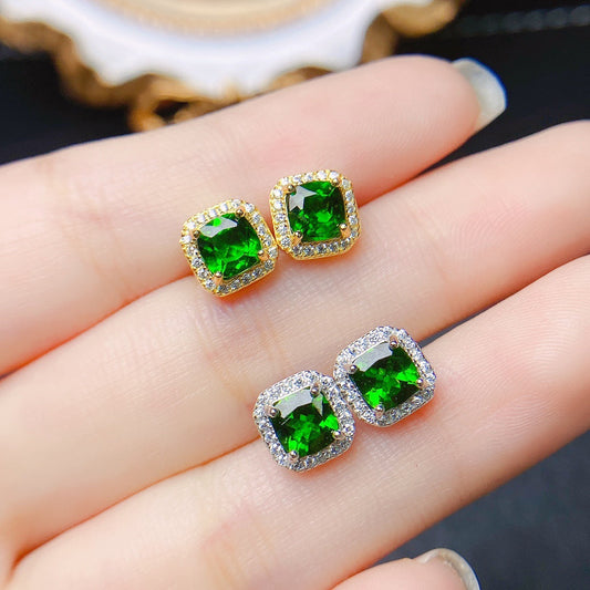 Natural Stud Earrings in S925 Sterling Silver
