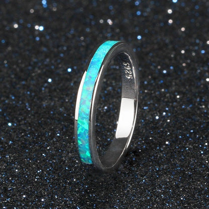 Single Circle Opal Ring in Sterling Silver | Minimalist Round Opal Ring | October Birthstone Gift for Her