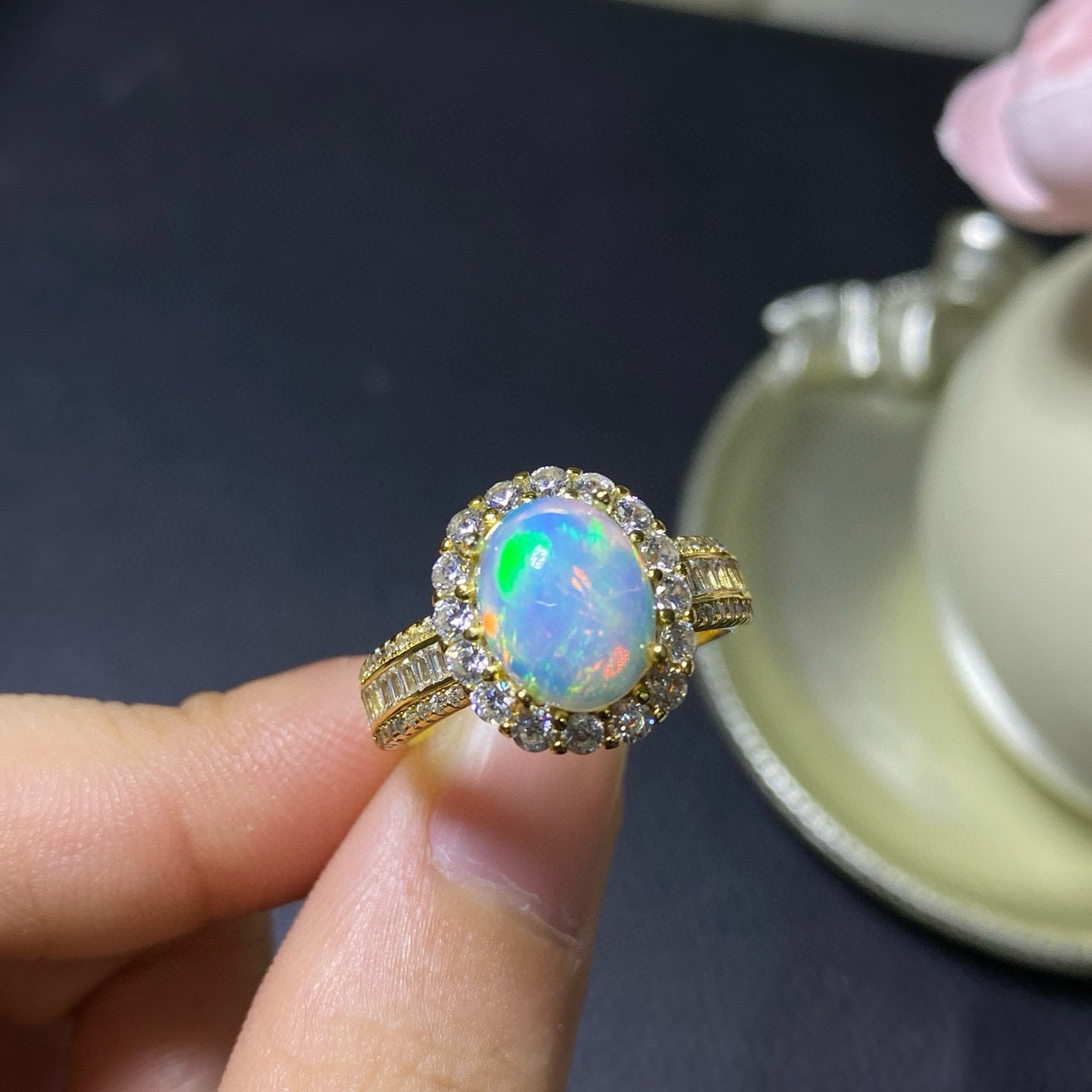 Pure Natural Opal Handmade Ring | Artisan Crafted Opal Gemstone Ring | October Birthstone Gift for Her