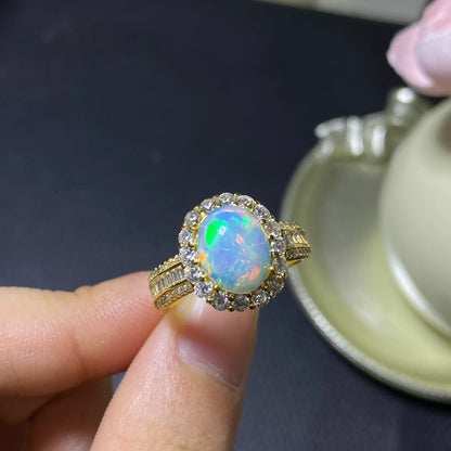 Pure Natural Opal Handmade Ring | Artisan Crafted Opal Gemstone Ring | October Birthstone Gift for Her