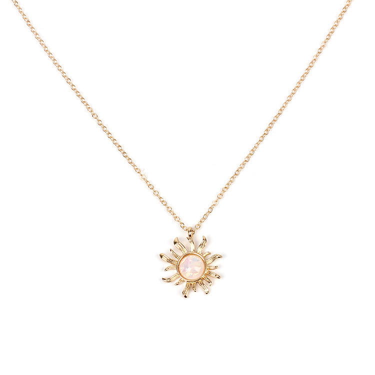 Gold Opal Sun Necklace