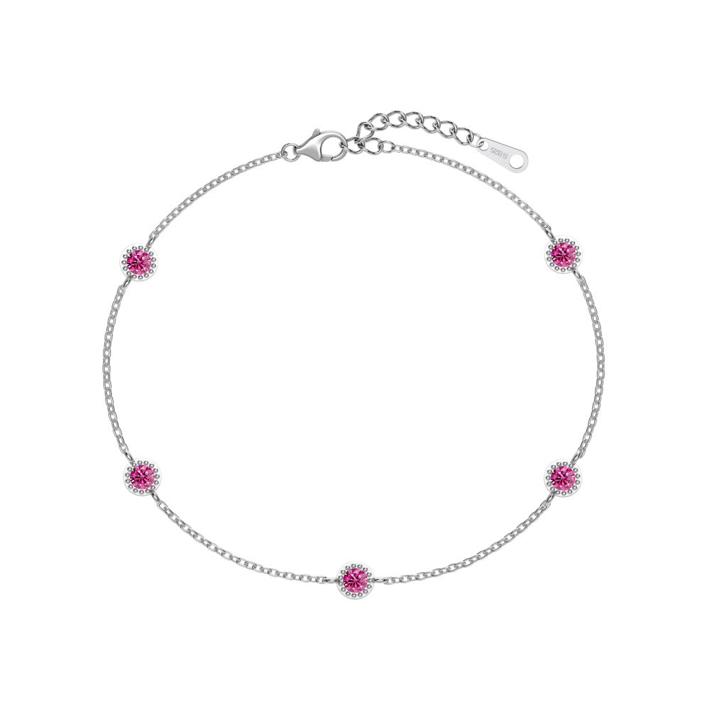 Dainty Opal Station Bracelet in 925 Sterling Silver & Gold plated