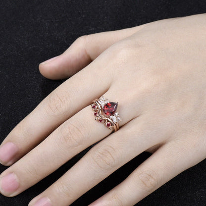 Butterfly Ruby Ring | Vintage Red Gemstone Ring | July Birthstone Gift for Her