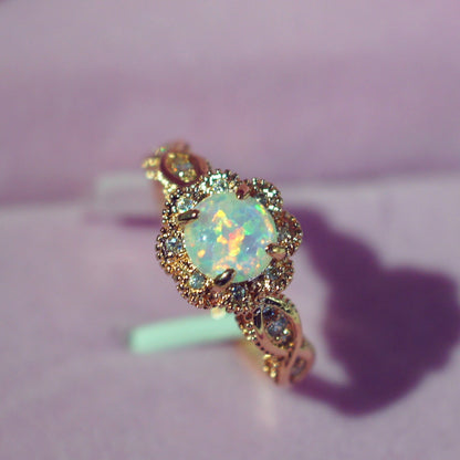 Multi Fire Opal Ring in Sterling Silver | Vibrant Multicolor Opal Statement Ring | October Birthstone Gift for Her