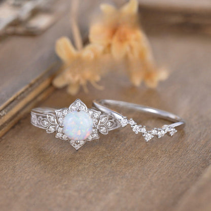 Minority Design Opal Ring | Unique Artistic Opal Gemstone Ring | October Birthstone Gift for Her