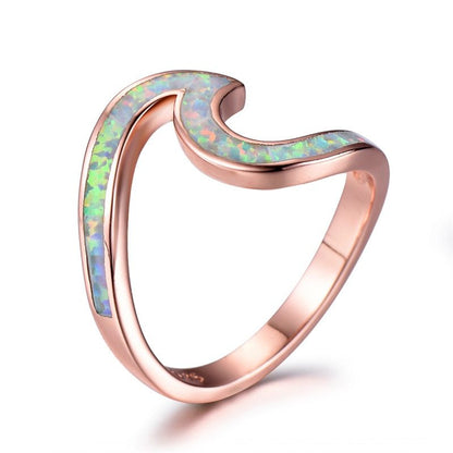 Rose Gold Exquisite Opal Ring | Elegant Rose Gold Opal Gemstone Ring | October Birthstone Gift for Her