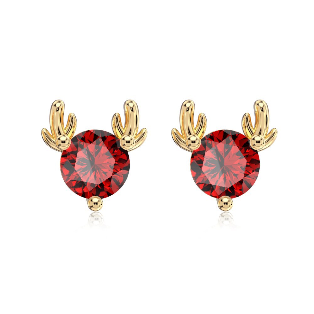 925 Sterling Silver Elk Antler Stud Earrings