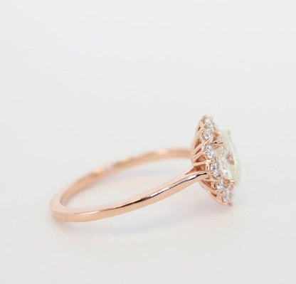 Oval Opal Halo Ring in 925 Sterling Silver | Bridal and Anniversary Opal Ring Gift for Her