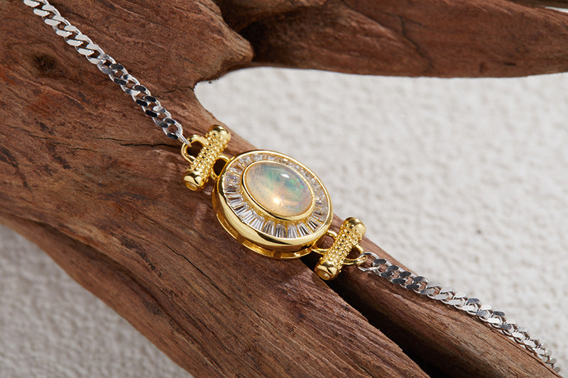 Luxury Natural Opal Bracelet S925 Sterling Silver