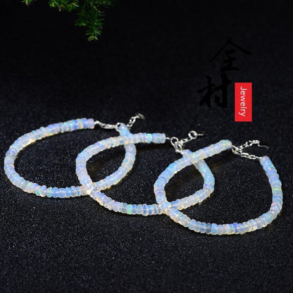 Natural Multi-Fire Opal Beaded Bracelet